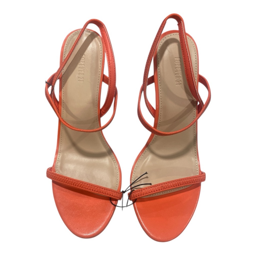 Forever21 Orange Open Toe‎ Heels Size 8